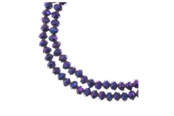 Crystal Lane 7-inch Strands 3x4mm Rondelle Opaque Blue Iris