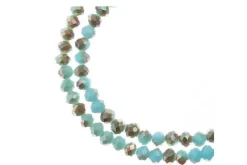 Crystal Lane 7-inch Strands 3x4mm Rondelle Opaque Blue Iris