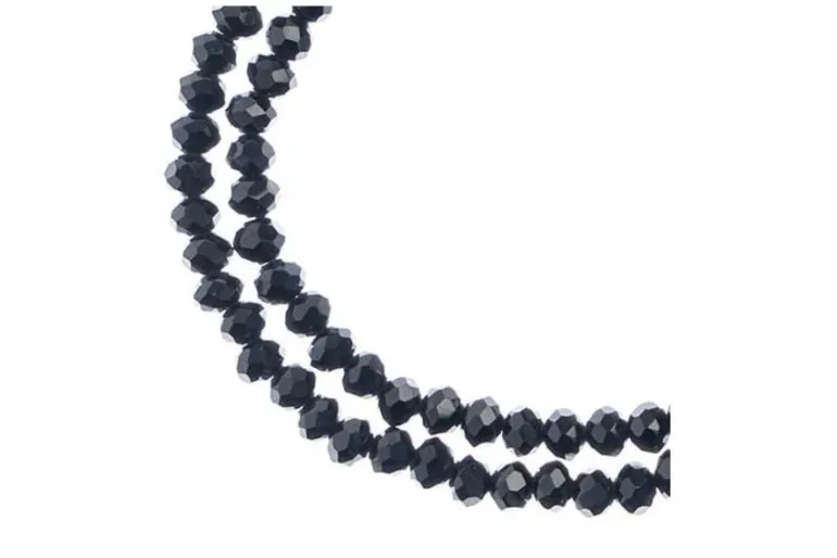 Crystal Lane 7-inch Strands 3x4mm Rondelle Opaque Dark Blue w/Half Gold Iris