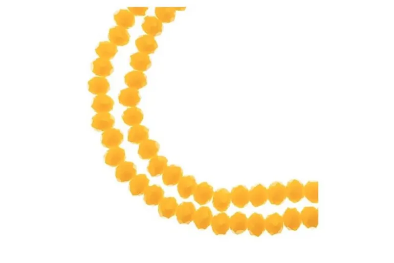 Crystal Lane 7-inch Strands 3x4mm Rondelle Transparent Yellow
