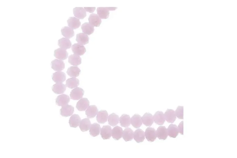 Crystal Lane 7-inch Strands 3x4mm Rondelle Opaque White Matte AB