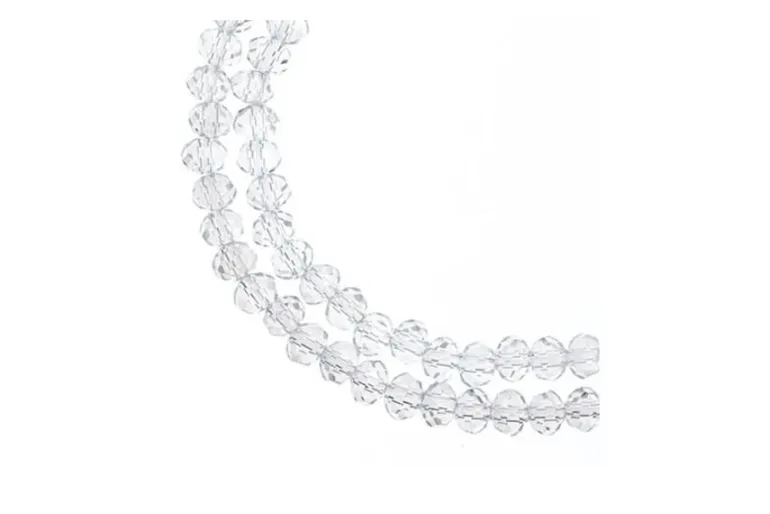 Crystal Lane 7-inch Strands 3x4mm Rondelle Opaque White Matte AB