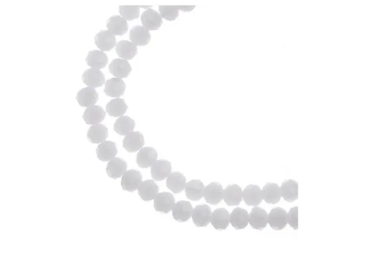 Crystal Lane 7-inch Strands 3x4mm Rondelle Opaque White Matte AB
