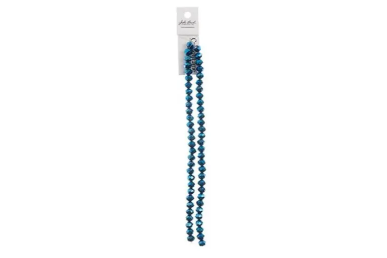 Crystal Lane 7-inch Strands 6x8mm Rondelle Opaque Black