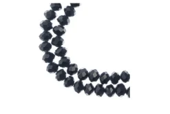 Crystal Lane 7-inch Strands 6x8mm Rondelle Opaque Dark Sapphire w/Half Iris