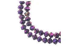 Crystal Lane 7-inch Strands 6x8mm Rondelle Opaque Dark Purple