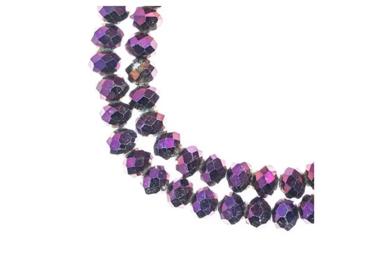 Crystal Lane 7-inch Strands 6x8mm Rondelle Opaque Blue Iris