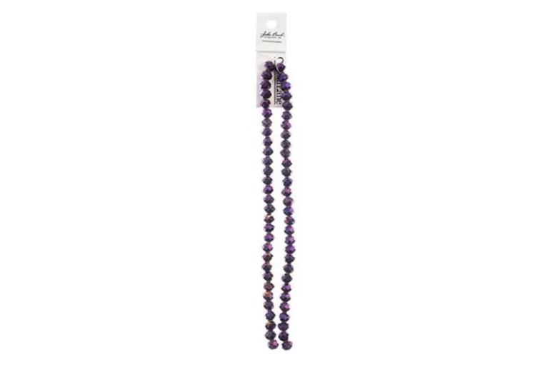 Crystal Lane 7-inch Strands 6x8mm Rondelle Opaque Blue Iris