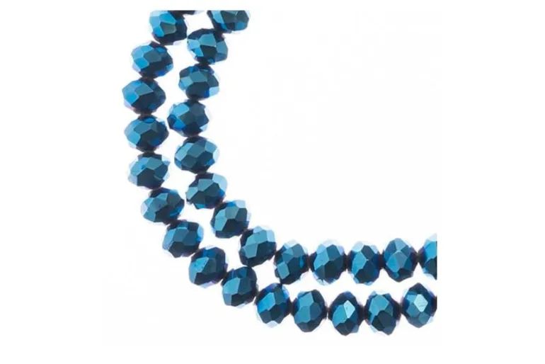 Crystal Lane 7-inch Strands 6x8mm Rondelle Opaque Blue Iris