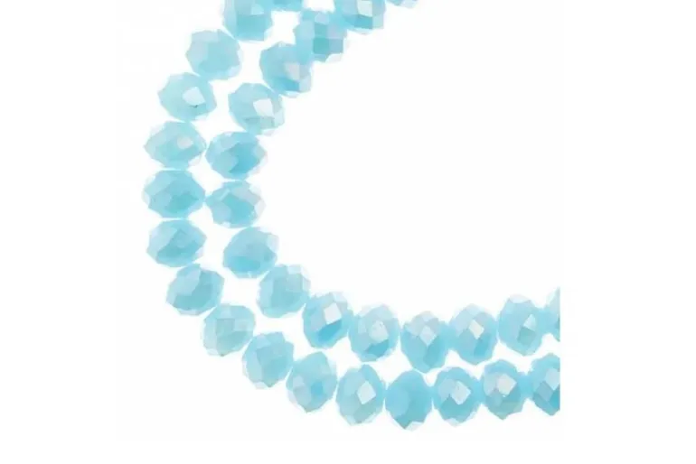 Crystal Lane 7-inch Strands 6x8mm Rondelle Opaque Blue AB