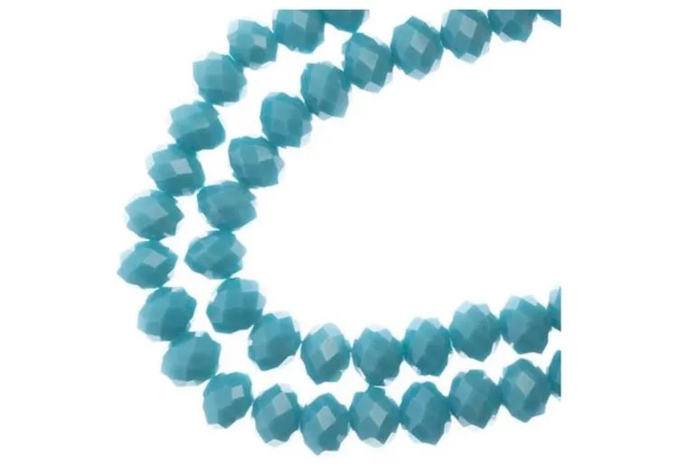 Crystal Lane 7-inch Strands 6x8mm Rondelle Opaque Blue AB
