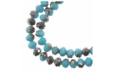 Crystal Lane 7-inch Strands 6x8mm Rondelle Transparent Blue AB