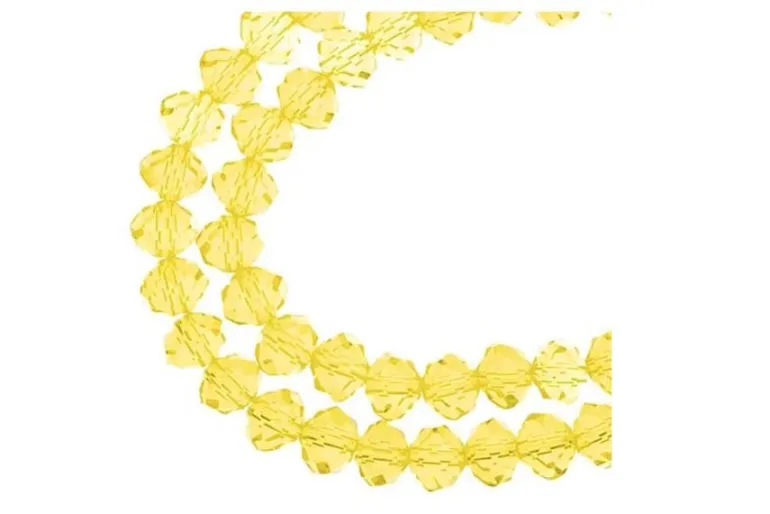 Crystal Lane 7-inch Strands 6x8mm Rondelle Transparent Yellow