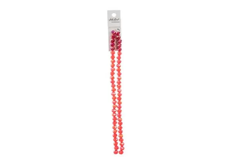 Crystal Lane 7-inch Strands 6x8mm Rondelle Transparent Red AB