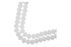 Crystal Lane 7-inch Strands 6x8mm Rondelle Opaque White AB