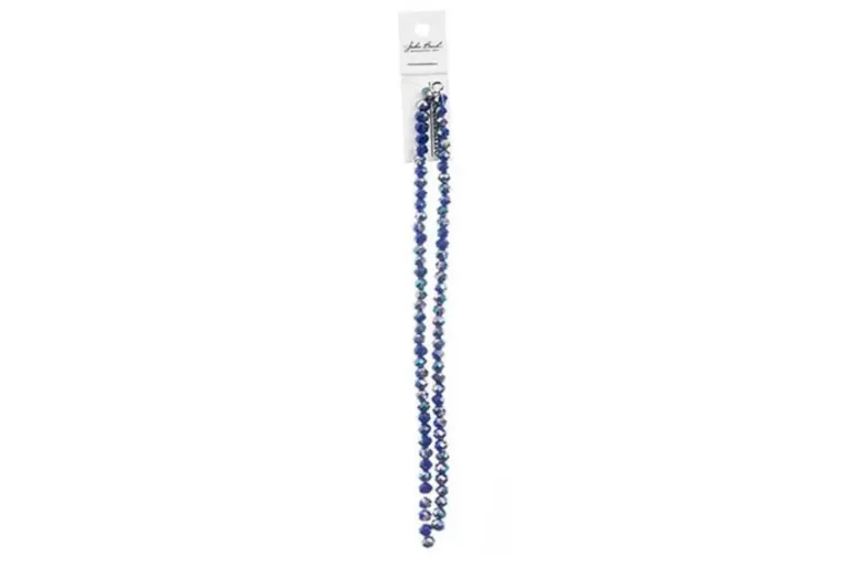 Crystal Lane 7-inch Strands 4x6mm Rondelle Opaque Dark Sapphire w/Half Iris