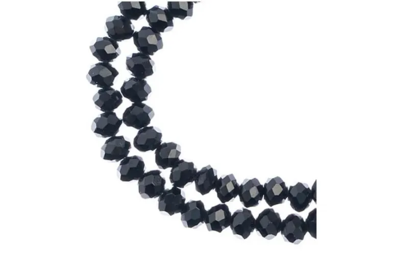 Crystal Lane 7-inch Strands 4x6mm Rondelle Opaque Dark Sapphire w/Half Iris