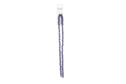 Crystal Lane 7-inch Strands 4x6mm Rondelle Opaque Dark Sapphire w/Half Iris