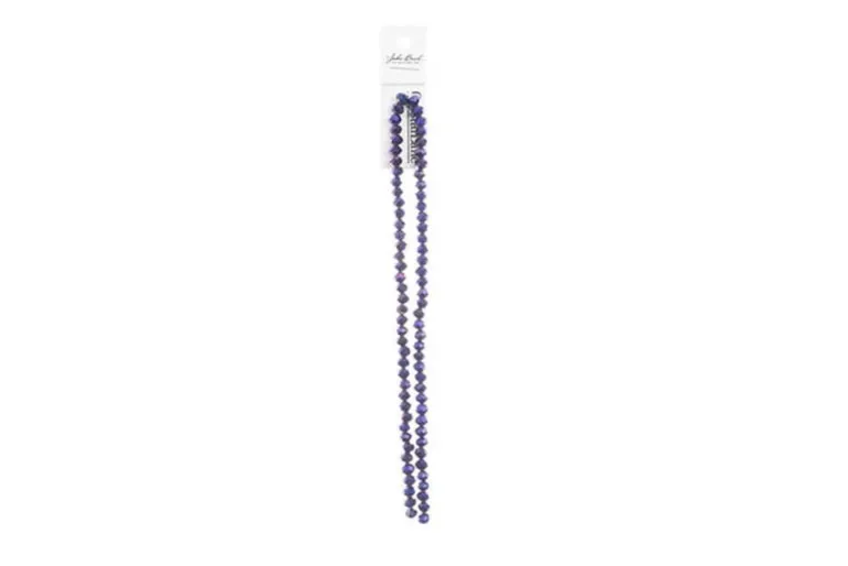 Crystal Lane 7-inch Strands 4x6mm Rondelle Opaque Dark Sapphire w/Half Iris