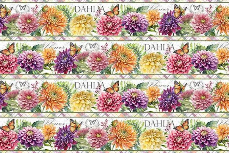 Dahlia Botanica Floral Repeating Stripe