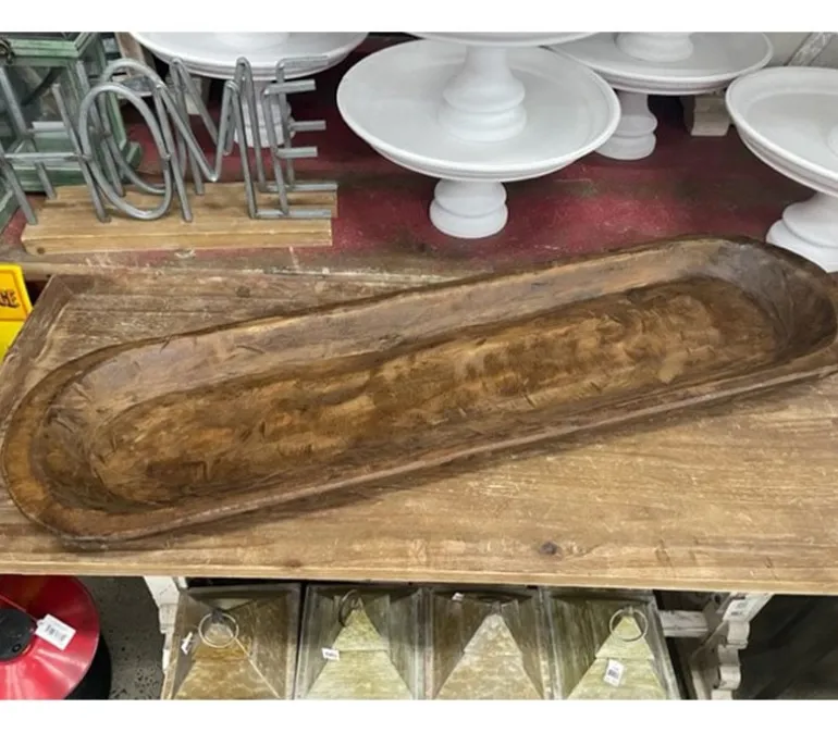 Dark Rustic Dough Bowl – Large (38″ x 12″ x 4″)