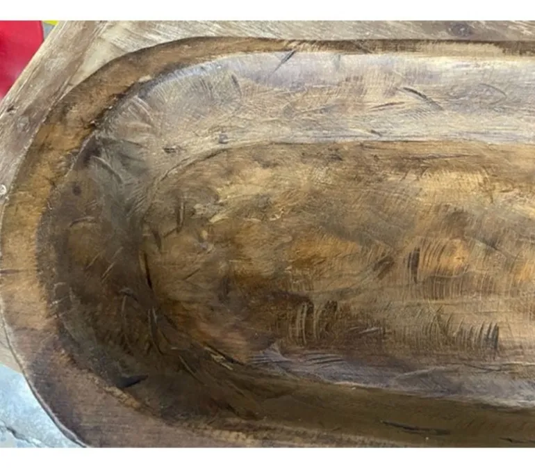 Dark Rustic Dough Bowl – Large (38″ x 12″ x 4″)