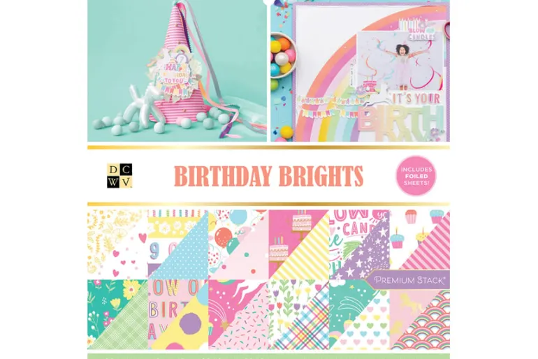 DCWV Cardstock Stack – 12″X12″ – Birthday Brights