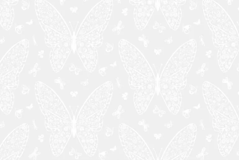 Dear Stella Monochrome Butterflies White on White