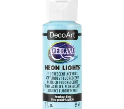 DecoArt Americana Neon Lights Fluorescent Acrylic Paint – 2-ounce – Knockout Blue