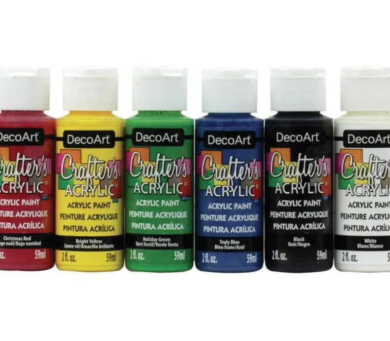 DecoArt Crafters Acrylic Value Pack Set – 6 Piece – Primary