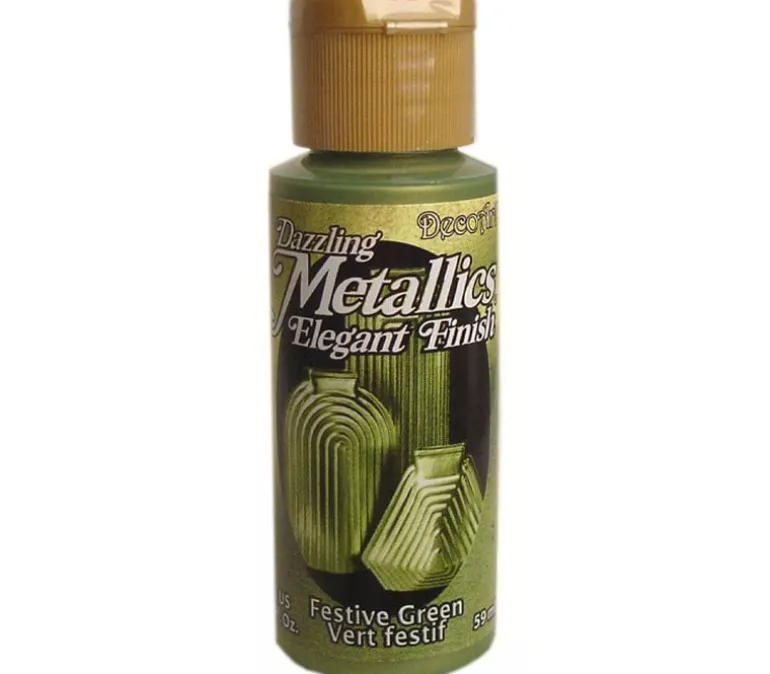 Decoart Dazzling Metallics – 2-ounce – Festive Green