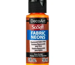 DecoArt SoSoft Fabric Acrylic Paint – 2-ounce – Neon Orange