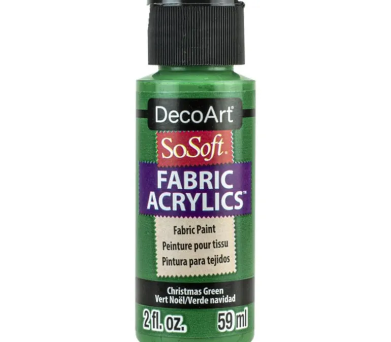 DecoArt SoSoft Fabric Acrylic Paint – 2-ounce – Christmas Green