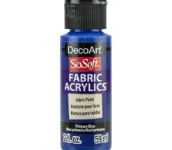 DecoArt SoSoft Fabric Acrylic Paint – 2-ounce – Primary Blue