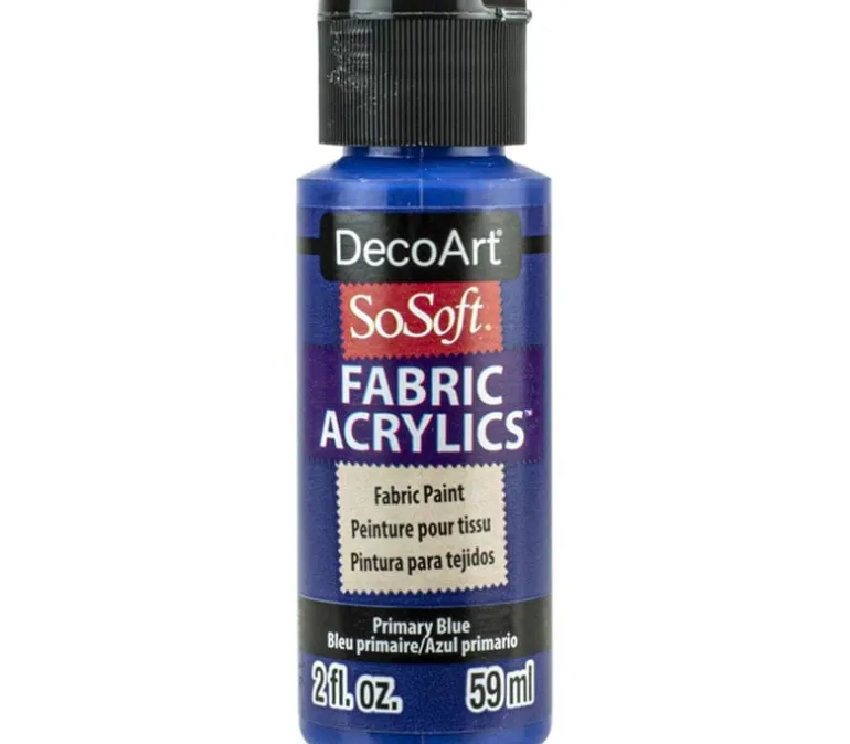 DecoArt SoSoft Fabric Acrylic Paint – 2-ounce – Primary Blue