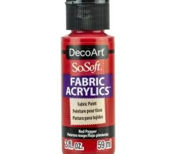 DecoArt SoSoft Fabric Acrylic Paint – 2-ounce – Red Pepper