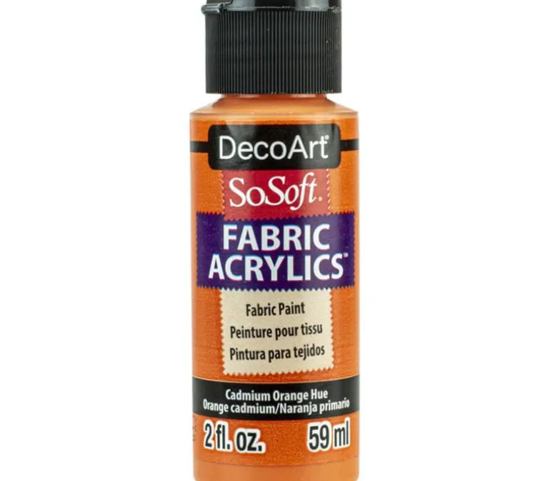 DecoArt SoSoft Fabric Acrylic Paint – 2-ounce – Cadmium Orange