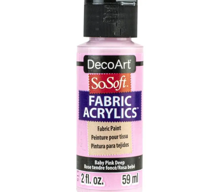 DecoArt SoSoft Fabric Acrylic Paint – 2-ounce – Baby Pink