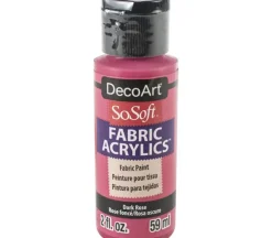 DecoArt SoSoft Fabric Acrylic Paint – 2-ounce – Dark Rose