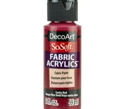 DecoArt SoSoft Fabric Acrylic Paint – 2-ounce – Santa Red