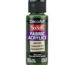DecoArt SoSoft Fabric Acrylic Paint – 2-ounce – Olive Green