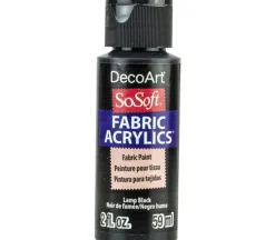 DecoArt SoSoft Fabric Acrylic Paint – 2-ounce – Lamp Black
