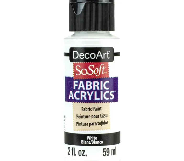 DecoArt SoSoft Fabric Acrylic Paint – 2-ounce – White
