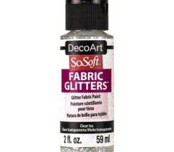 DecoArt SoSoft Fabric Glitter Acrylic Paint – 2-ounce – Clear Ice