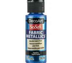 DecoArt SoSoft Fabric Metallics Acrylic Paint – 2-ounce – Sapphire
