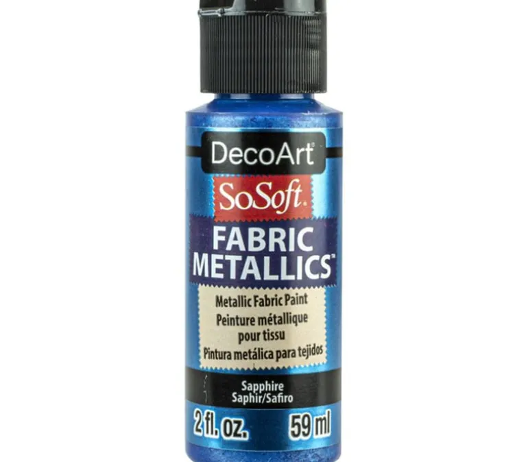 DecoArt SoSoft Fabric Metallics Acrylic Paint – 2-ounce – Sapphire