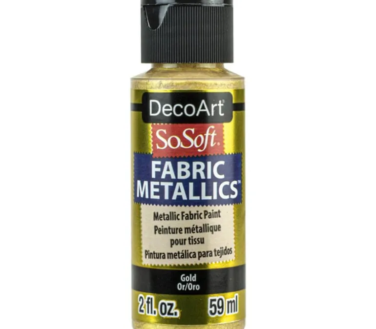 DecoArt SoSoft Fabric Metallics Acrylic Paint – 2-ounce – Gold