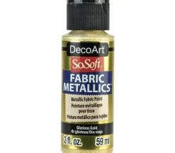 DecoArt SoSoft Fabric Metallics Acrylic Paint – 2-ounce – Glorious Gold