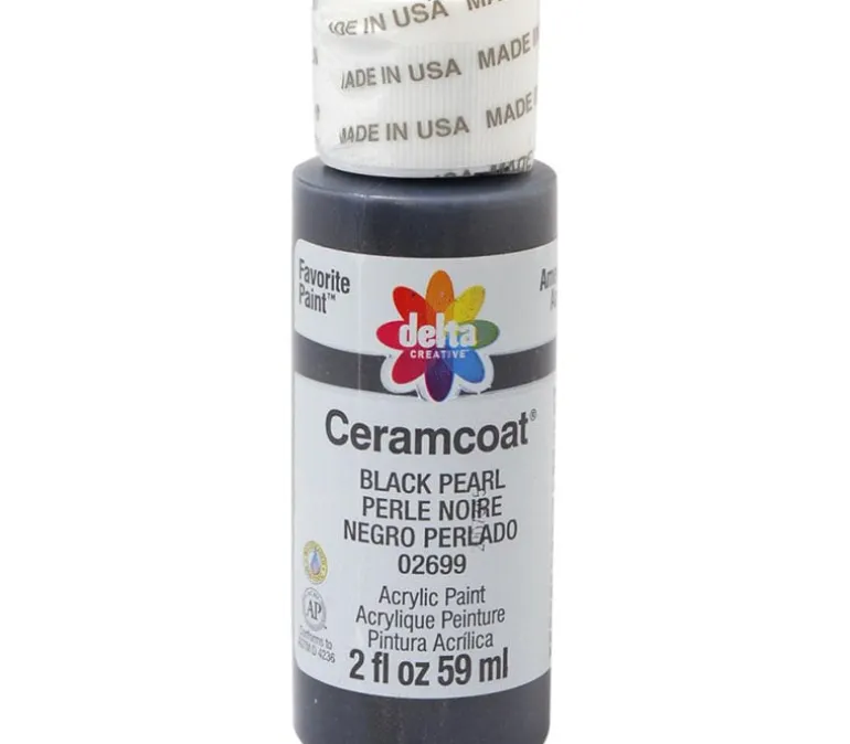 Delta Ceramcoat Acrylic Paint – 2-ounce – Black Pearl