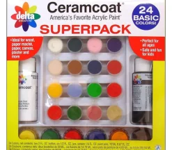 Delta Ceramcoat Paint Pot Super Pack Set – Basic – 24 Piece